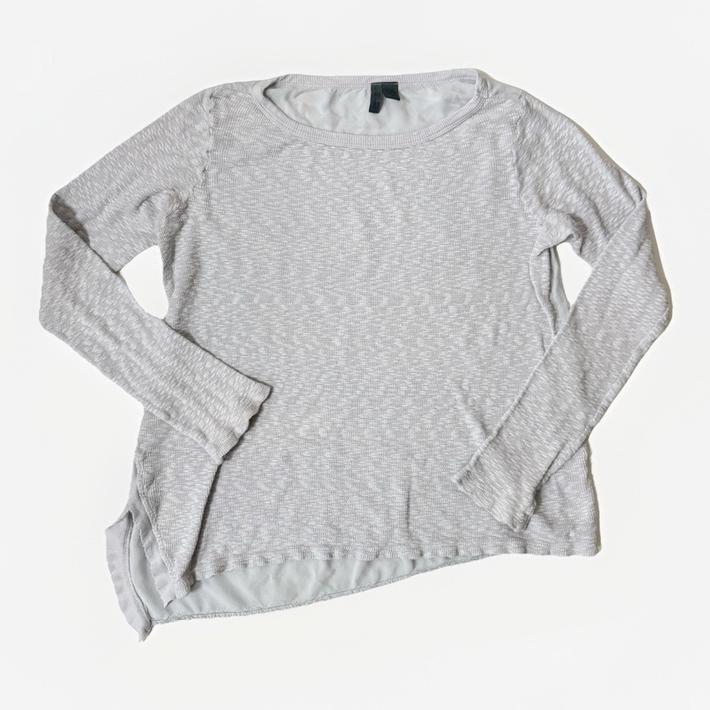 Anthropologie‎ Left of Center Gray Asymmetrical Long Sleeve Top Women's Medium